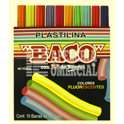 PLASTILINA CAJA C/10 FLOURESCENTES